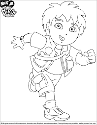 Go Diego Go Coloring Book Page For Kids Coloring Library