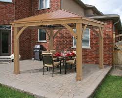 Pavillon De Jardin En Bois Massif Pour Terrasse De L 12 Pi X P 12 Pi Patio Gazebo Backyard Patio Pergola