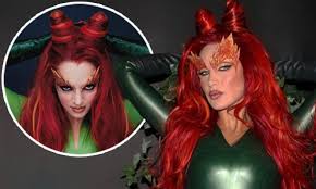 For the last couple of weeks i've been busy working my crafty mummy magic transforming a pile of ordinary craft supplies into a cosplay costume worthy of meeting emma's high expectations. Bella Hadid Shares New Photos Of Her Poison Ivy Costume For Halloween Daily Mail Online