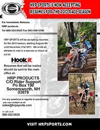 Find resume templates designed by hr professionals. Hrp Sports Is Accepting Rider Resumes Motocross Action Magazine