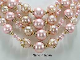 Japanese Art Glass Beaded Necklace Four Strands 1950s Etsy Glass Bead Necklace Glass Beads Vintage Jewelry