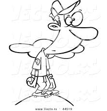 On this page presented 14+ softball pitcher silhouette photos and images free for download and editing. Vector Of A Cartoon Baseball Player At The Pitchers Mound Coloring Page Outline By Toonaday 44519