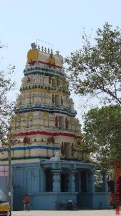 The entrance of Amareswara Swamy Temple, AI generated