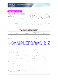 Normal Lab Values Blood Plasma And Serum Pdf Free 9 Pages