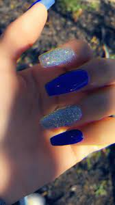Pin By Cassie On Nail Formal Nails Homecoming Nails Blue Acrylic Nails