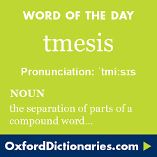 Tmesis Definition Of Tmesis In English From The Oxford Dictionary Words In Other Languages Dictionary Words Cool Words