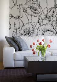 Black And White Wall Painting Flowers Murals Wallpaper Room Wall Painting Living Room Wall Wall Paint Designs