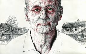 Pen and ink maze, titled "all dressed in red"