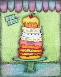 Birthday Cake Similar Foods Kitchen Art Cupcake Print Whimsical Funky Inspirational Quote Birthday Cake Painting Cupcake Art Whimsical Art Art