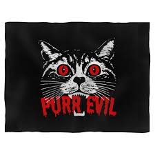 Purr Evil Satanic Cat Halloween Blanket