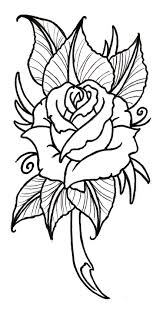 Neo Traditional Rose Outline By Vikingtattoo On Deviantart Roses Drawing Flower Drawing Flower Outline