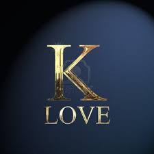 Gold Alphabet Letter K Word Love On A Blue Background Lettering Alphabet K Letter Images Name Wallpaper