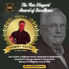 This past Saturday, we gathered to honor and celebrate the retirement of  our beloved Fire Chief, former Union President, and friend, Tommy Hayes.  Wishing him a long, healthy, and happy retirement is