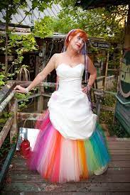 One More Picture Ok If You Must Rainbow Wedding Dress Wedding Dresses Unique Rainbow Wedding