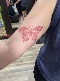Red Butterfly Tattoo Red Tattoos Red Ink Tattoos Subtle Tattoos