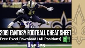 2019 Fantasy Football Cheat Sheet Download Free Excel Draft