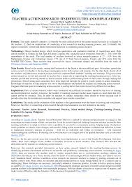 Pdf Teacher Action Research Its Difficulties And Implications