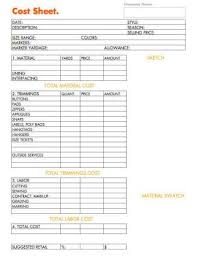 How To Business Planning Worksheet Cost Sheet For Fashion Industry Use Cost Sheet Fashion Business Plan Sewing Business