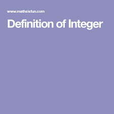 Definition Of Integer Integers Definitions Mathematics