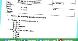 Bahasa inggris kelas 5 pdf. Soal Uh Ph Bahasa Inggris Kelas 5 Semester 1 Revisi 2020 Guru Maju