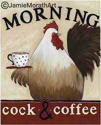 Morning Cock and Coffee Art Print - Etsy Sweden