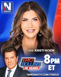 TONIGHT: South Dakota Gov. Kristi Noem joins "Eric Bolling The Balance" to  discuss taking