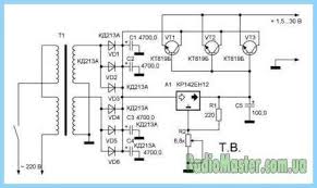 лабораторный блок питания своими руками 0 30в 0 20а Blok Pitaniya Na Lm723 Elektronnaya Shema Shemotehnika Elektronika