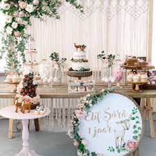 Boho Sweet Deer Themed Sweettable Rose Gold Baby Shower Deer Baby Showers Rustic Baby Shower