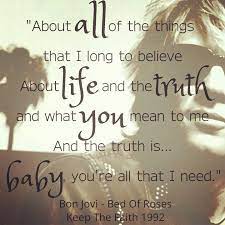 Words & music by jon bon jovi. Lyrics Bed Of Roses Bed And Movies Ideas