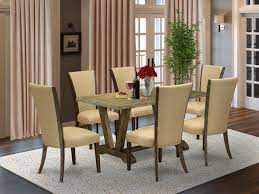 Dining table size compared to rug size. East West Furniture V776ve703 7 7pc Dining Room Table Set Offers A Dining Table And 6