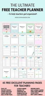 Free Printable Teacher Planner 45 School Organizing Templates Teacher Planning Teacher Planner Free Teacher Planner Templates