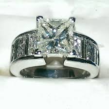 5 Carat Diamond Engagement Ring Set In 14k White Gold Diamond Diamond Engagement Rings Jewelry
