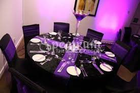 Purple And Black Table Decor Purple Birthday Party Purple Table Purple Party Decorations