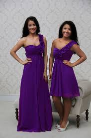 Cadbury Purple 1 Shoulder Chiffon Bridesmaid Dress Prom Long Short Pastel Royal Blue Bridesmaid Dresses