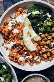 Spicy Vegan Rice Bowl Well And Full Recipe Rice Recipes Vegan Garbanzo Bean Recipes Vegan Rice