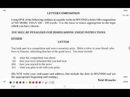Ready to write to your spanish pen pal? Csec Spanish Jan 2010 Letter Guide And Sample Youtube