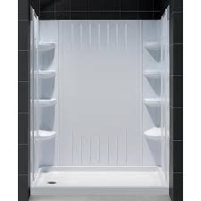 The problem is, your shower stall or bathtub is grimier than you are. Dreamline Dreamline 34 In D X 60 In W X 75 5 8 In H Left Drain Acrylic Shower Base And Qwall 3 Backwall Kit In White In The Shower Stalls Enclosures Department At Lowes Com