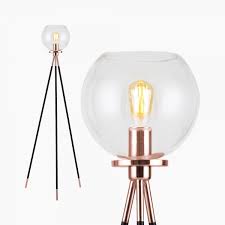 Hot promotions in glass tripod lamp on aliexpress: Moda Smoked Glass Brass Tripod Floor Lamp Mid Century Lighting