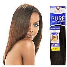 This hairstyle is basically two braids that are wrapped on top of your head. Amazon Com Pure Yaky Weave 16 Milkyway 100 Human Hair Weave Extensions 4 Hair Replacement Wigs Beauty
