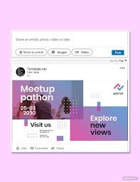 Posts on linkedin are basic status updates — posting a link, for example. Meetup Event Linkedin Post Template Free Jpg Psd Template Net In 2021 Post Templates Meetup Templates