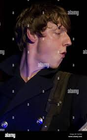 Bass player Dougie Payne of Travis performing at the Hard Rock Cafe London,  England