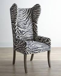 Spice up your space with the zebra print armchair. Kayla Zebra Print Wingback Chair I Horchow