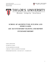4 universities in shah alam are listed in 12 different university rankings (by institution) as well as 4 different subject specific rankings. Architecture Internship Report By Lim Joe Onn