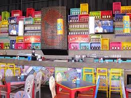This Place Is So Colorful I Love The Sugar Skull Mexican Fighter Chairs Santos Diablitos Inter Restaurant Deko Bar Innenausstattung Cafe Restaurant