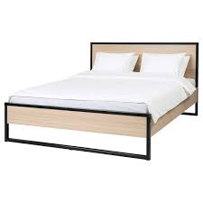 Boxspring betten ohne kopfteil 200x200. Oksfjord Bettgestell Eichenfurnier Weiss Lasiert Schwarz Ikea Deutschland