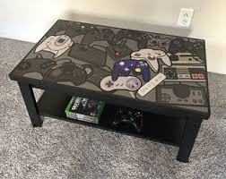 We love games and often spend our evenings playing together. Nintendo Custom Nes Retro Video Game Controller Coffee Table Boys Game Room Game Room Design Game Room Decor