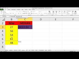 Cara Menemukan Nilai Median Pada Excel Youtube