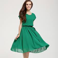Xxl Plus Size Women Summer Casual Dress 2015 Green Black Short Sleeve A Line O Neck Empire Knee Length Chiffon Dresses Dress Luggage Dress Doradresses Inexpensive Aliexpress