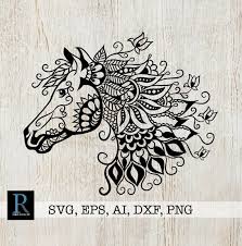Horse Svg File Mandala Horse Svg Zentangle Horse Svg Etsy Mandala Printable Mandala Stencils Mandala