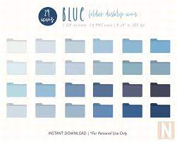 Blue Folder Icon Mac Desktop Windows Desktop Organizer Etsy Folder Icon Desktop Icons Desktop Wallpaper Organizer